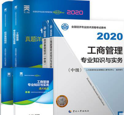2020年工商管理经济师中级教材+经济基础教材+经济基础历年真题试卷+工商管理历年真题试卷（全套4本）